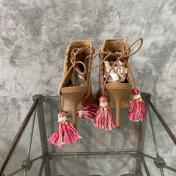 Sam Edelman Artie 2 Suede leather Open Toe Heeled Booties With Tassels. Size 8. - Picture 4 of 11